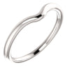 18K White Gold Matching Band For 7X5mm Oval Ring (Size 6)