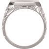 14k White Gold 18x16mm Men's Nugget Signet Ring, Size 10