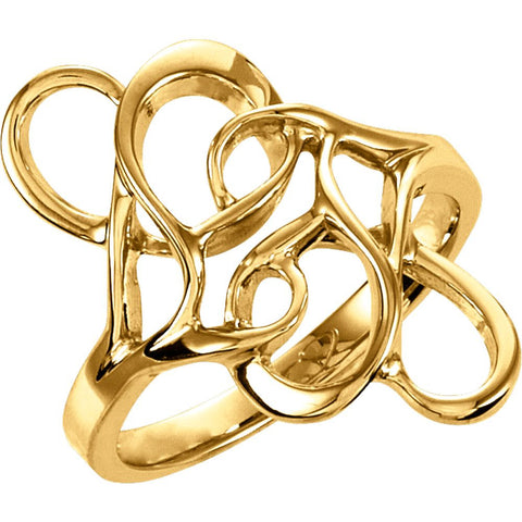 14k Yellow Gold Freeform Ring , Size 6 14k Yellow Gold Freeform Ring , Size 6