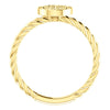 14k Yellow Gold Rope Cluster Ring Mounting, Size 7