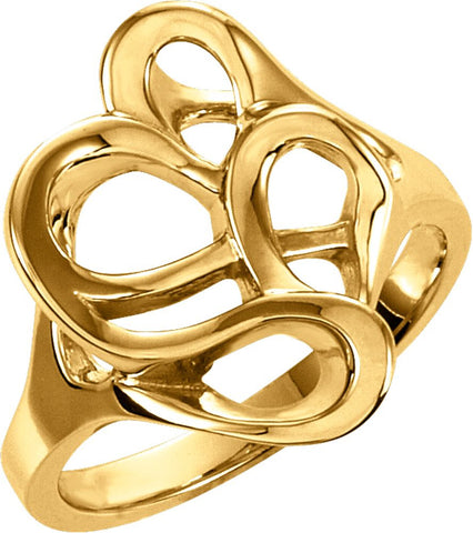 14k Yellow Gold Freeform Ring, Size 6 14k Yellow Gold Freeform Ring, Size 6
