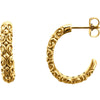 14K Yellow Gold 20X4.1mm Sculptural-Inspired Half-Hoop Earrings