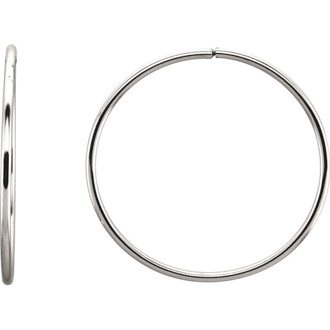 Sterling Silver 40mm Endless Hoop Tube Earrings
