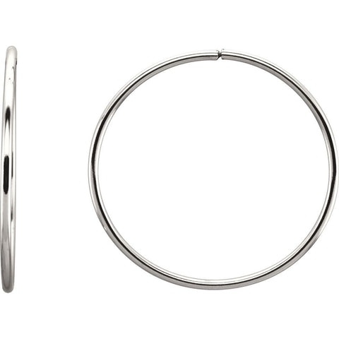Sterling Silver 40mm Endless Hoop Tube Earrings Sterling Silver 40mm Endless Hoop Tube Earrings
