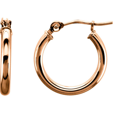 14k Rose Gold 15mm Hoop Earrings 14k Rose Gold 15mm Hoop Earrings