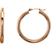 30mm Tube Hoop Earrings in 14K Rose Gold 30mm Tube Hoop Earrings in 14K Rose Gold