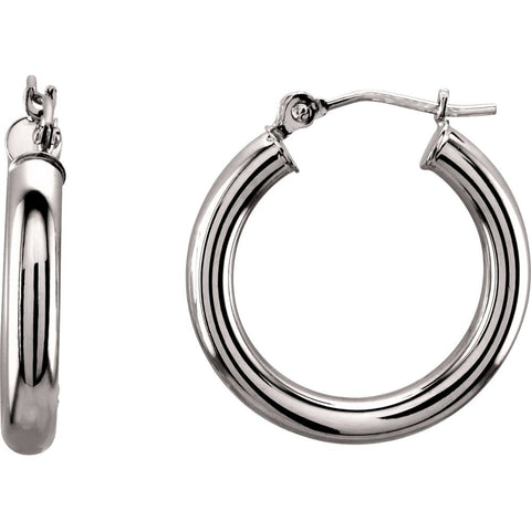 14k White Gold 20mm Tube Hoop Earrings 14k White Gold 20mm Tube Hoop Earrings