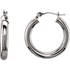 14K White Gold 20mm Tube Hoop Earrings 14K White Gold 20mm Tube Hoop Earrings