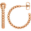 21mm Beaded Hoop Earrings in 14K Rose Gold