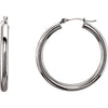 14K White Gold 30mm Tube Hoop Earrings 14K White Gold 30mm Tube Hoop Earrings