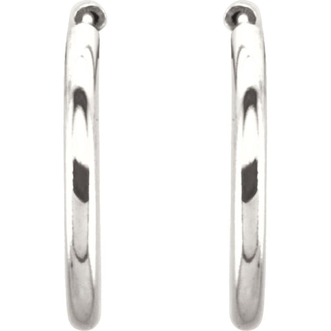 Sterling Silver 13mm Endless Hoop Tube Earrings