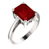 14K White Gold Chatham« Created Ruby Ring (Size 6)