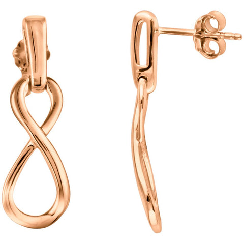 14k Rose Gold Infinity-Inspired Dangle Earrings 14k Rose Gold Infinity-Inspired Dangle Earrings