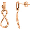 14k Rose Gold Infinity Dangle Earrings 14k Rose Gold Infinity Dangle Earrings