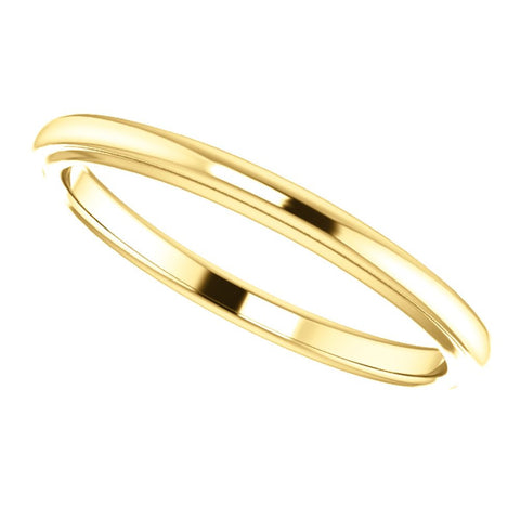 14k Yellow Gold Band for 5x3mm Oval Ring, Size 7