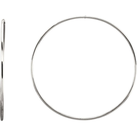 Sterling Silver 69mm Endless Hoop Tube Earrings Sterling Silver 69mm Endless Hoop Tube Earrings