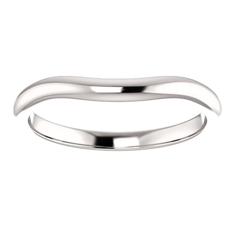 14k White Gold Band for 9mm Cushion Ring, Size 7