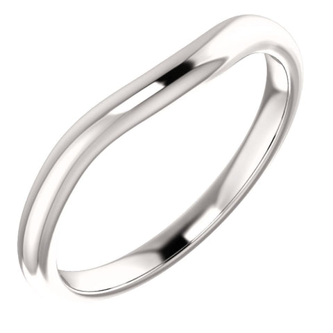 14k White Gold Band for 9mm Cushion Ring, Size 7