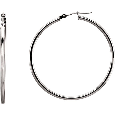 14k White Gold 40mm Hoop Earrings 14k White Gold 40mm Hoop Earrings
