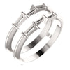 Palladium Tapered Baguette 4-Stone Ring Guard Mounting, Size 6