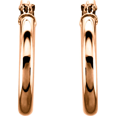 14k Rose Gold 15mm Hoop Earrings