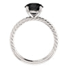 14k White Gold Onyx Ring, Size 7
