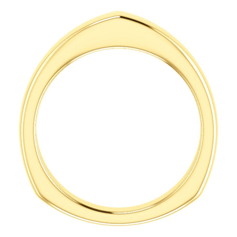 14k Yellow Gold Band for Square Shank Solitaire Mounting, Size 7