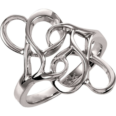 14k White Gold Freeform Ring , Size 6 14k White Gold Freeform Ring , Size 6