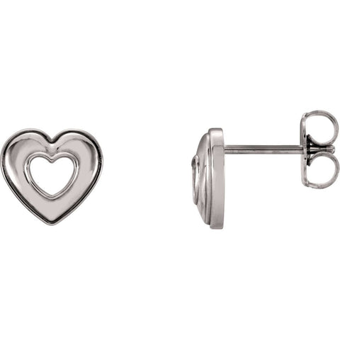 14k White Gold Heart Earrings 14k White Gold Heart Earrings