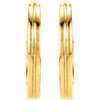 14k Yellow Gold Metal Fashion Grooved Hoop Earrings