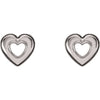 14k White Gold Heart Earrings 14k White Gold Heart Earrings