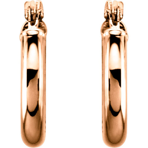 14k Rose Gold 13mm Hoop Earrings 14k Rose Gold 13mm Hoop Earrings