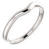 14K White Gold Matching Band For 6mm Round Ring (Size 6)