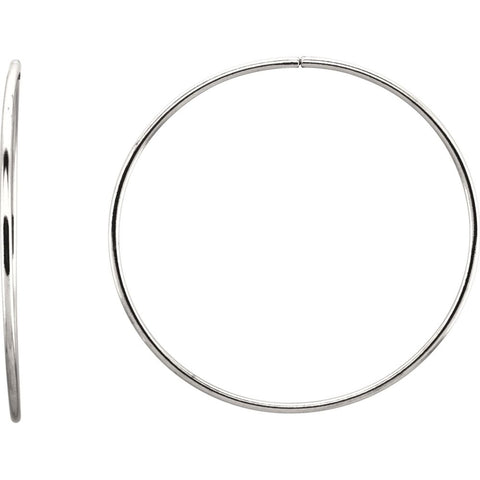 Sterling Silver 53mm Endless Hoop Tube Earrings Sterling Silver 53mm Endless Hoop Tube Earrings