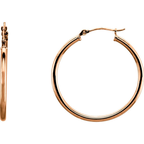 14k Rose Gold 30mm Hoop Earrings 14k Rose Gold 30mm Hoop Earrings