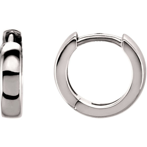 14k White Gold 11.5mm Hinged Hoop Earrings 14k White Gold 11.5mm Hinged Hoop Earrings