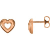 14k Rose Gold Heart Earrings ( 08.00x08.50 MM ) 14k Rose Gold Heart Earrings ( 08.00x08.50 MM )