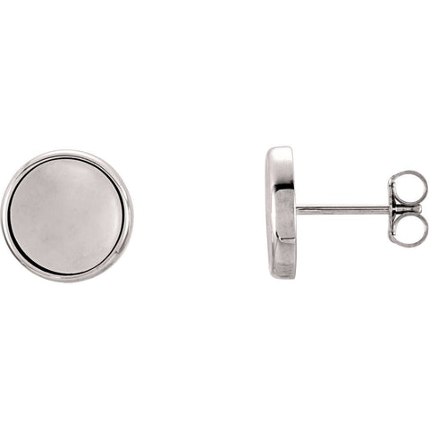 14k White Gold Concave Earrings 14k White Gold Concave Earrings
