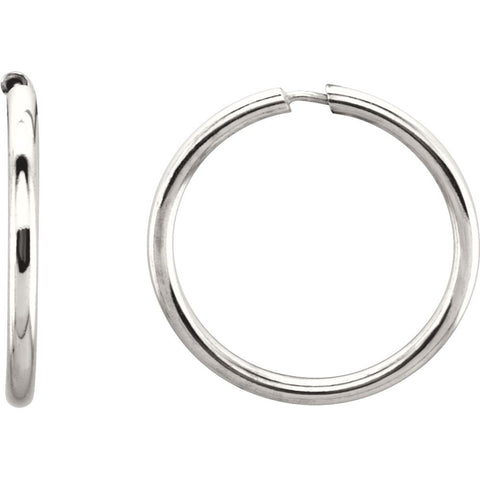 Sterling Silver 15mm Endless Hoop Tube Earrings Sterling Silver 15mm Endless Hoop Tube Earrings