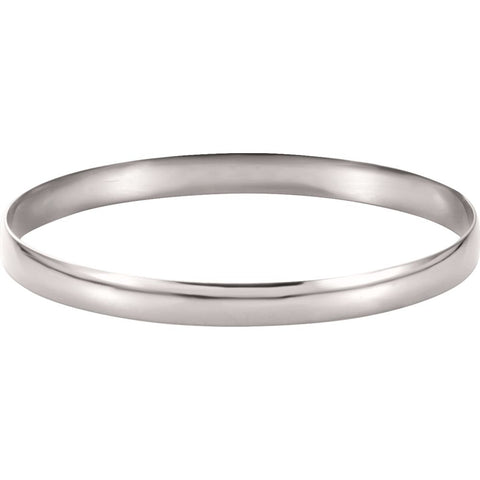 14k White Gold 6mm Half Round Bangle Bracelet 14k White Gold 6mm Half Round Bangle Bracelet