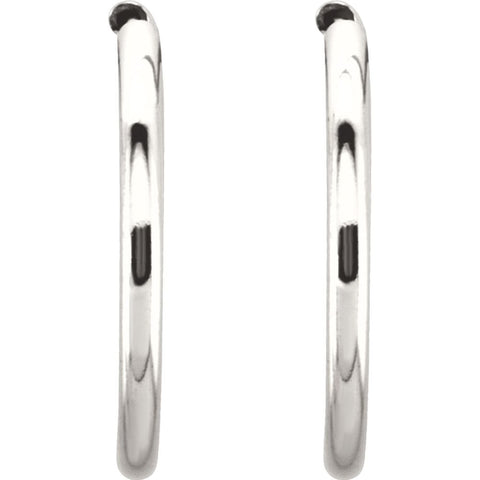 Sterling Silver 15mm Endless Hoop Tube Earrings