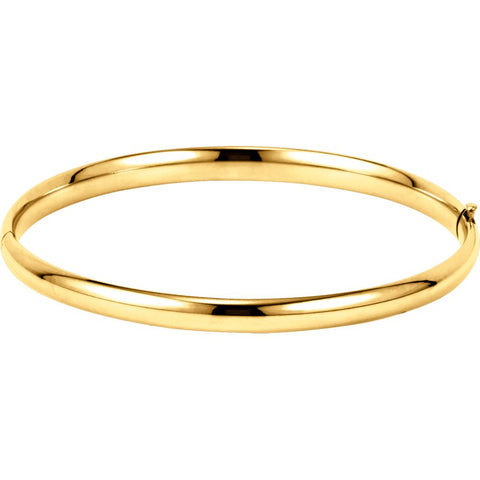 14k Yellow Gold 4.75mm Hinged Bangle Bracelet 14k Yellow Gold 4.75mm Hinged Bangle Bracelet