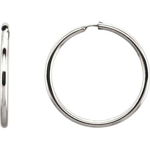 Sterling Silver 19mm Endless Hoop Tube Earrings Sterling Silver 19mm Endless Hoop Tube Earrings