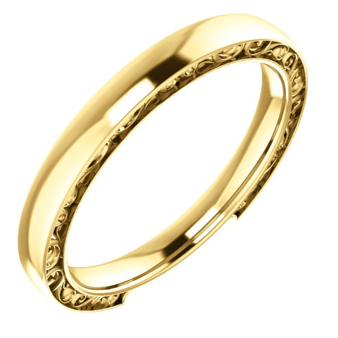 14k Yellow Gold 2.5mm Design Band , Size 7 14k Yellow Gold 2.5mm Design Band , Size 7