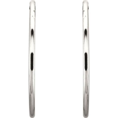 Sterling Silver 35mm Endless Hoop Tube Earrings