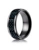 Benchmark-Black-Titanium-8-mm-Comfort-Fit-Carbon-Fiber-Inlay-Design-Wedding-Band-Ring--Size-6--CF68900CFBKT06