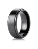 Benchmark-Black-Titanium-9-mm-Comfort-Fit-Satin-Finished-Stair-Step-Edge-Design-Wedding-Ring--Size-6--CF69486BKT06