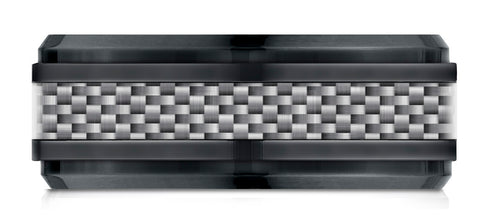 Benchmark-Black-Titanium-7mm-Comfort-Fit-Beveled-Edge-Pattern-Design-Ring--Size-6.5--CF69488CFBKT06.5