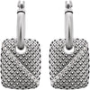 14k White Gold 1/4 CTW Diamond Pierced Style Hoop Earrings
