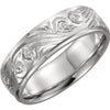 Platinum 6mm Hand-Engraved Band Size 11 Platinum 6mm Hand-Engraved Band Size 11